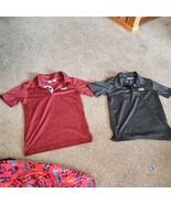 Nice LOT of 2 Boys Short Sleeve Puma Shirts Collar Maroon Black sz- S 6-8 - $23.83