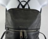 Michael Kors Rhea Zip Medium Backpack Black &amp; Silver Pebble Leather - VG... - $99.00