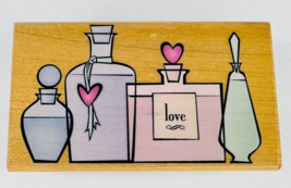 Vintage Hero Arts Perfume Bottles Love Cologne Rubber Stamp P2641 - £10.40 GBP