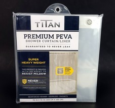Titan Premium Peva Shower Curtain Liner Never Leak Super Heavy Weight Clear 72&quot; - £23.73 GBP