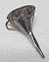 Vintage Sterling Silver Perfume Funnel Wave Design Tiny Handle 1 3/8 inch - $29.21