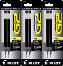 G2 Gel Ink Refill, 2-Pack for Rolling Ball Pens, Bold Point, Black Ink, Pack of  - £8.48 GBP