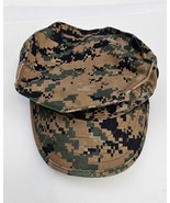 USMC Marine Corps Cover Garrison Marpat Woodland Hat Camouflage Mens Small - €8,53 EUR
