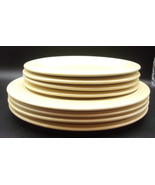 Fapor Yellow Ringware 4 Dinner Plates &amp; 4 Salad/dessert Plates Set of 8 ... - £60.16 GBP