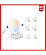6-Inch Dimmable Recessed Lighting, Adjustable 3000K/4000K/5000K - 6 Pack - $106.05 CAD