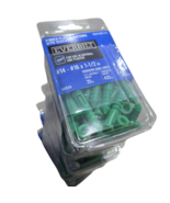 #14 #16 x 1-1/2&quot; Green Pan Head Combo Drive Plastic Ribbed Anchor 250pcs - $22.17 CAD