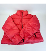 Old Navy Fuschia Puffer Coat Jacket Womens M Cinch Waist Nylon Zip Pocke... - $33.49 CAD