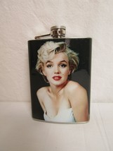 Marilyn Monroe White Dress Red Lip Stainless Steel 8oz. Hip Flask FC2W1 - £7.92 GBP