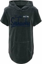 Outerstuff NFL Youth Girls Seattle Seahawks Short Sleeve Velvet Hooded Top Large - $27.71