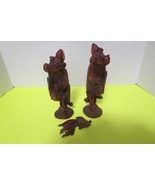 Set Of 3 Vintage Chinese Wood Hand Carved Figurines 2 Old Men And Fish 6... - £38.93 GBP