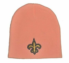 New Orleans Saints NFL Reebok Pink Cuffless Knit Hat Cap W omens Winter Beanie - £10.19 GBP