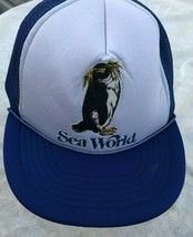 Vintage Sea World Foam Mesh SnapBack Hat Cap Trucker Penguin 1987 San Diego - $29.69