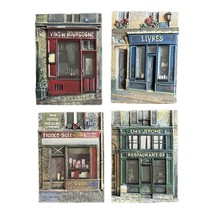 Set of 4 Chiu Tak Hak 3-D French Shop Fronts Resin Wall Plaques - £24.14 GBP