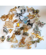 Vtg Animal/Insect Rhinestone Enamel Pearl Brooch Lot Some Signed - $309.04 CAD