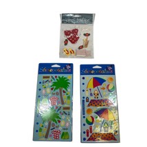 Stickers Beach Scrapbook Palm Trees Vacation Travel Swimming - £3.79 GBP