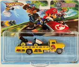 Mario Kart Custom Hot Wheels Team Transport  Flat Bed Tow Truck w/Real Riders - £135.00 GBP