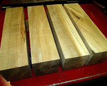 FOUR (4) CURLY MAPLE TURNING BLOCKS LUMBER LATHE WOOD BLANKS 3&quot; X 3&quot; X 12&quot; - $53.41