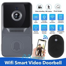 Night Vision Wifi Video Doorbell Door Ring Intercom With Motion Activated Alerts - £35.92 GBP