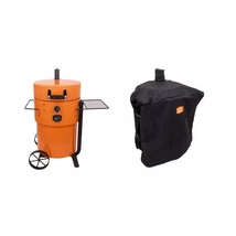 OKLAHOMA JOE&#39;S Bronco 284 sq. in. Drum Charcoal Smoker and Grill in Orange Cover - £208.11 GBP