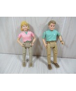 Fisher Price Loving Family Dollhouse Dad Mom 1998 green pink shirts MOVE... - £10.55 GBP