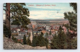 View of City From Palisades Park Hill Spokane Washington WA 1916 DB Postcard Q7 - £8.50 GBP
