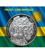 2014 RWANDA IMPALA  PROOF 1 OZ FINE SILVER - AFRICAN  OUNCE WILDLIFE SER... - $94.00