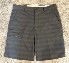 Greg Norman Golf Shorts Mens 34 Gray Geometric Pattern Stretch Performan... - $26.61