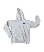 Abercrombie Kids White Hoodie Relaxed Fit 13/14 Blue Logo Spellout Beachy Cabin - $370.28 MXN