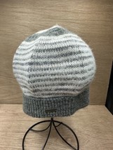 Hollister Unisex OS Knitted Beanie Cap Gray Striped - £7.89 GBP