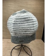 Hollister Unisex OS Knitted Beanie Cap Gray Striped - £7.75 GBP