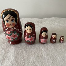 Russian Matryoshka Nesting Dolls Set of 5 Wooden Hand Painted - £16.63 GBP