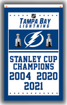 Tampa Bay Lightning Hockey Stanley Cup Champions Flag 90x150cm 3x5ft  ba... - £11.15 GBP