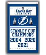 Tampa Bay Lightning Hockey Stanley Cup Champions Flag 90x150cm 3x5ft  ba... - £11.00 GBP
