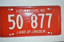 Illinois  1961  License Plates  Heavy metal PAIR  50 877 - $204.41 MXN