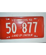 Illinois  1961  License Plates  Heavy metal PAIR  50 877 - $205.89 MXN
