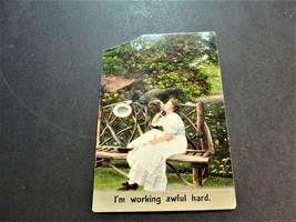 I’m working awful hard-1900s Unposted Romantic Printed in Germany Postcard. - £4.75 GBP