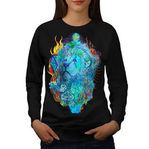 Wellcoda Lion Creative Art Animal Womens Sweatshirt, Wild Casual Pullover Jumper - £22.64 GBP+