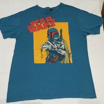 Star Wars Boba Fett Blue Short Sleeve T-shirt Men&#39;s Size Medium - £13.12 GBP