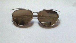 Silver Metal Cat Eye Women&#39;s Mirrored Sun Glasses  - $15.83