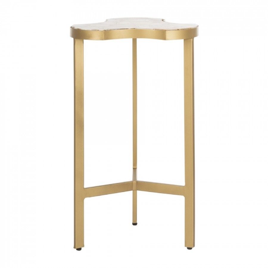 Global Views Style Link Accent Table Gold & Agate Mid Century Modern  Regency - $227.00
