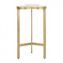 Global Views Style Link Accent Table Gold &amp; Agate Mid Century Modern  Re... - £180.44 GBP
