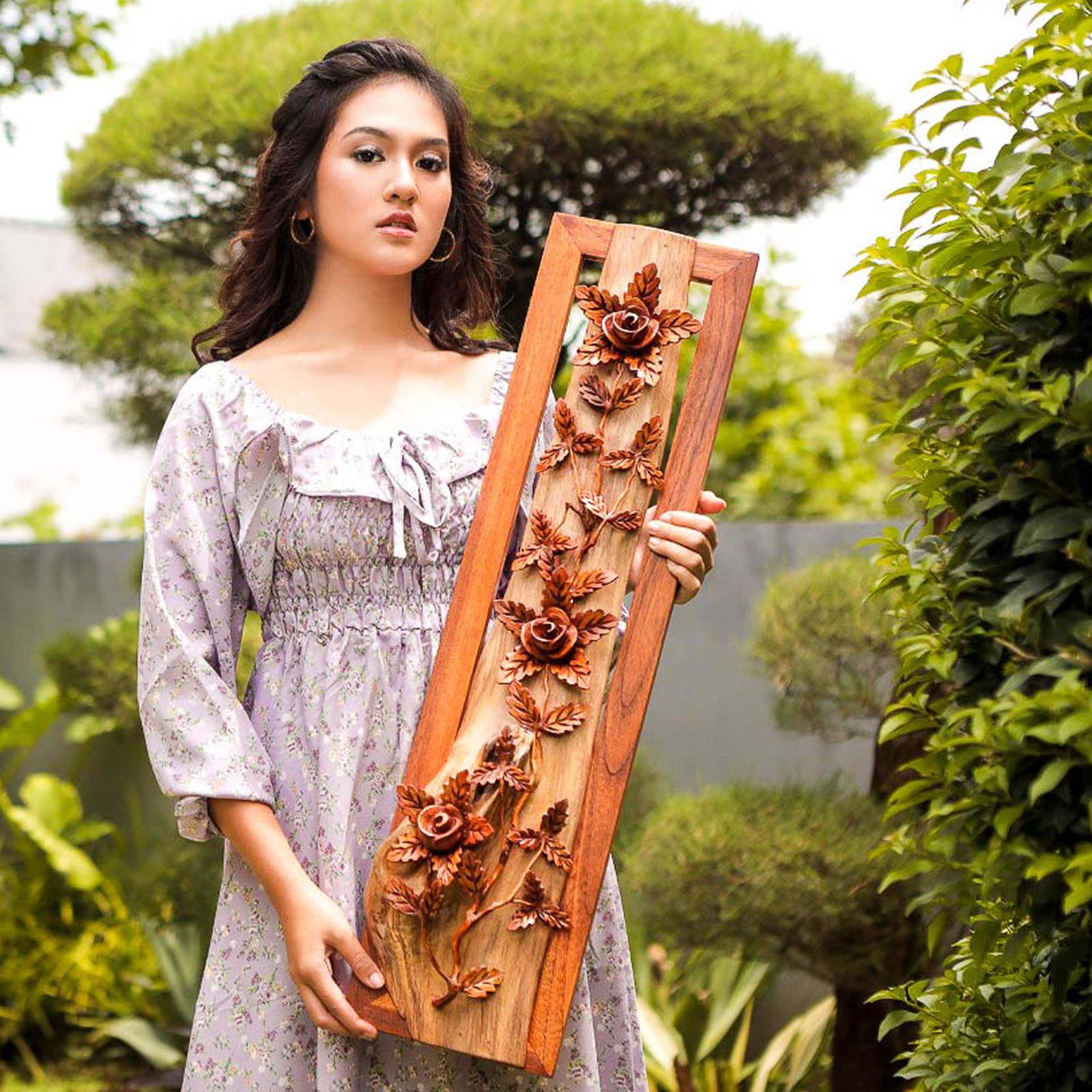 Hand Carved Wooden Wall Art - Long Decorative Driftwood Sculpture Forever Love V Item image 2