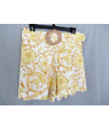 Maison d&#39;Amelie Paris  shorts  Sz 6 linen blend  yellow white belt pleat... - $25.43