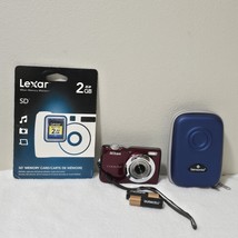 Nikon Coolpix L22 12MP Digital Camera Red w/ Case Lexar 2GB SD Card Bundle - $2,528.61 MXN
