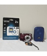 Nikon Coolpix L22 12MP Digital Camera Red w/ Case Lexar 2GB SD Card Bundle - $193.12 CAD