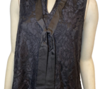 NWT Alex &amp; Parker Black Lace Collared Sleeveless V Neck Top Size M - $35.14