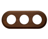 Wooden Triple Socket Frame Dark Brown Width 9.8&quot; OLDE WORLDE - $25.38