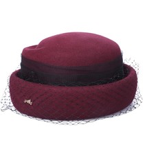 X4045  Fedora Veil Hat Adult Retro Beret  Hat Dome Top Basin Fedora Hats Women C - $140.00