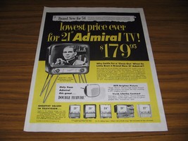 1954 Print Ad Admiral 21&quot; TV Television Model T2211 &amp; 5 Other Models - £11.66 GBP