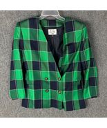 Le Suit Blazer Women&#39;s 10P Petite Green Blue 100% Viscose Adults - €17,13 EUR